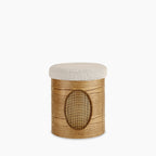 Elton Pouffe | Speckled Stone Sustainable Boucle & Oak
