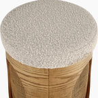 Elton Pouffe | Speckled Stone Sustainable Boucle & Oak
