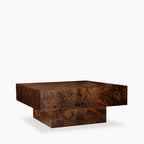 Dalton Square Wooden Coffee Table | Walnut Burl Wood