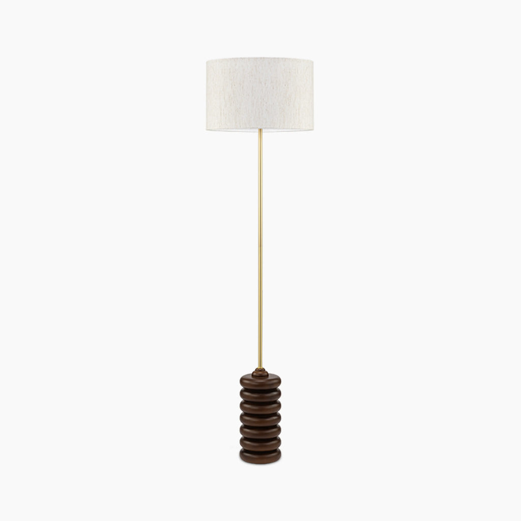 Elodie Floor Lamp | Natural Linen & Walnut