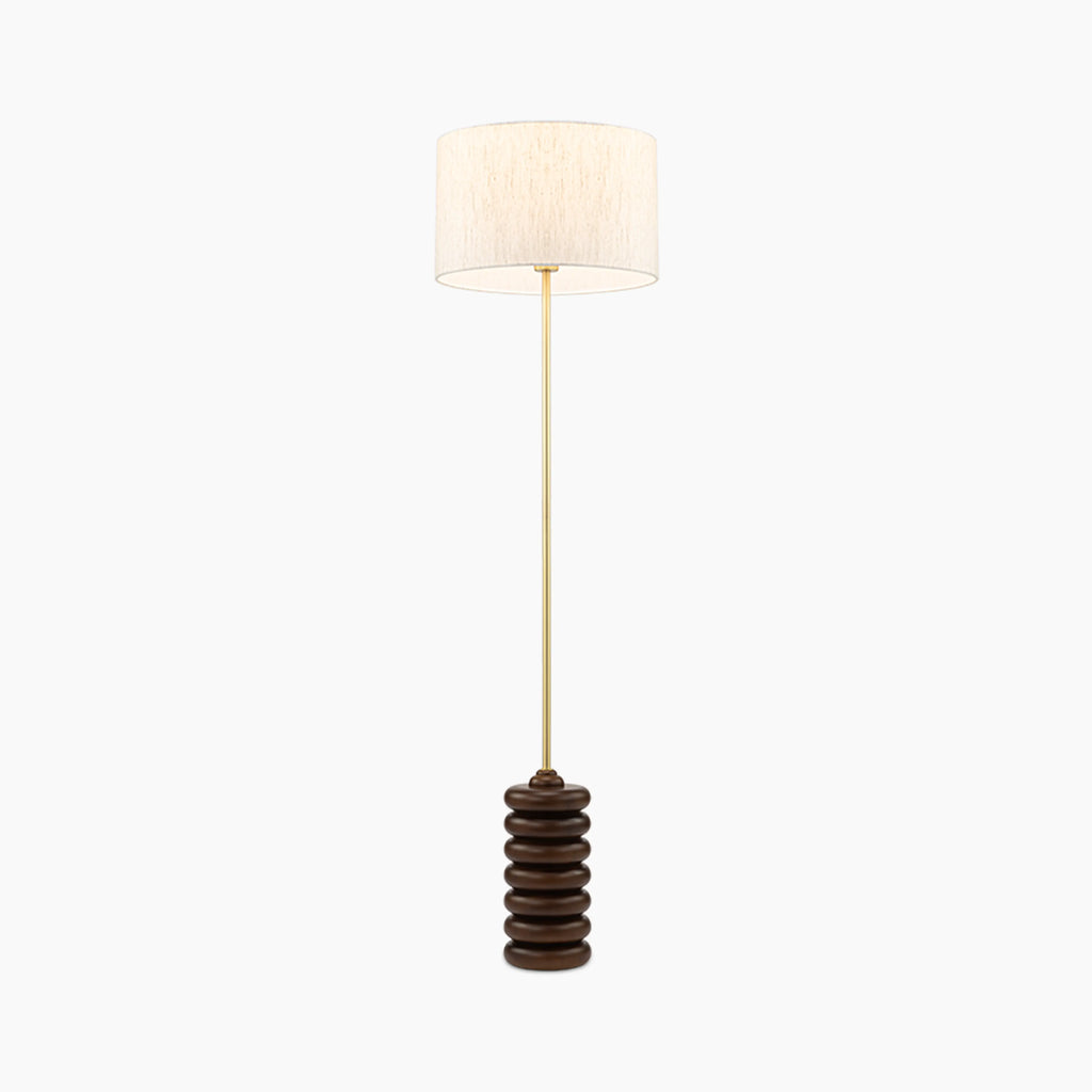 Elodie Floor Lamp | Natural Linen & Walnut