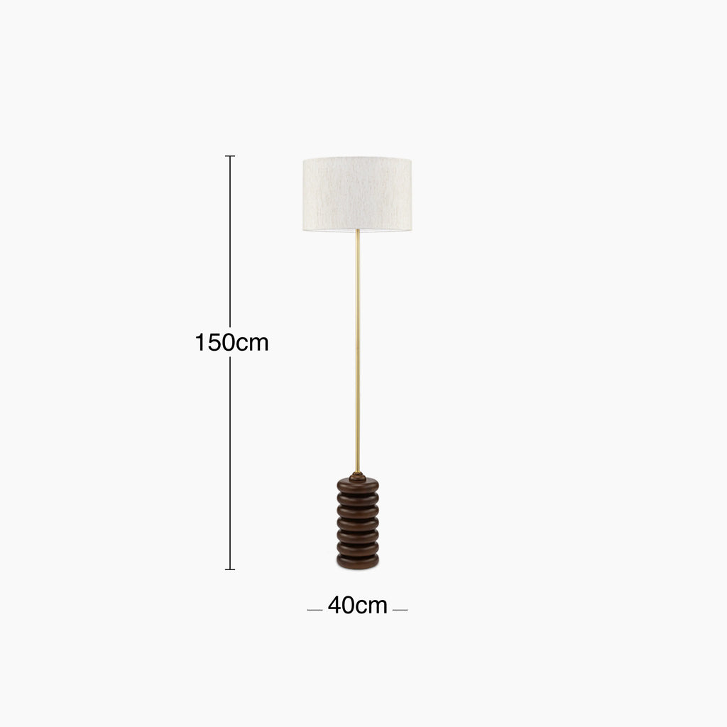 Elodie Floor Lamp | Natural Linen & Walnut