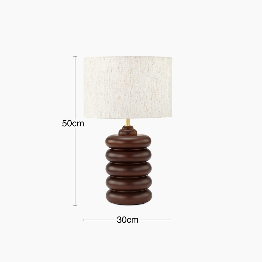 Elodie Table Lamp | Natural Linen & Walnut