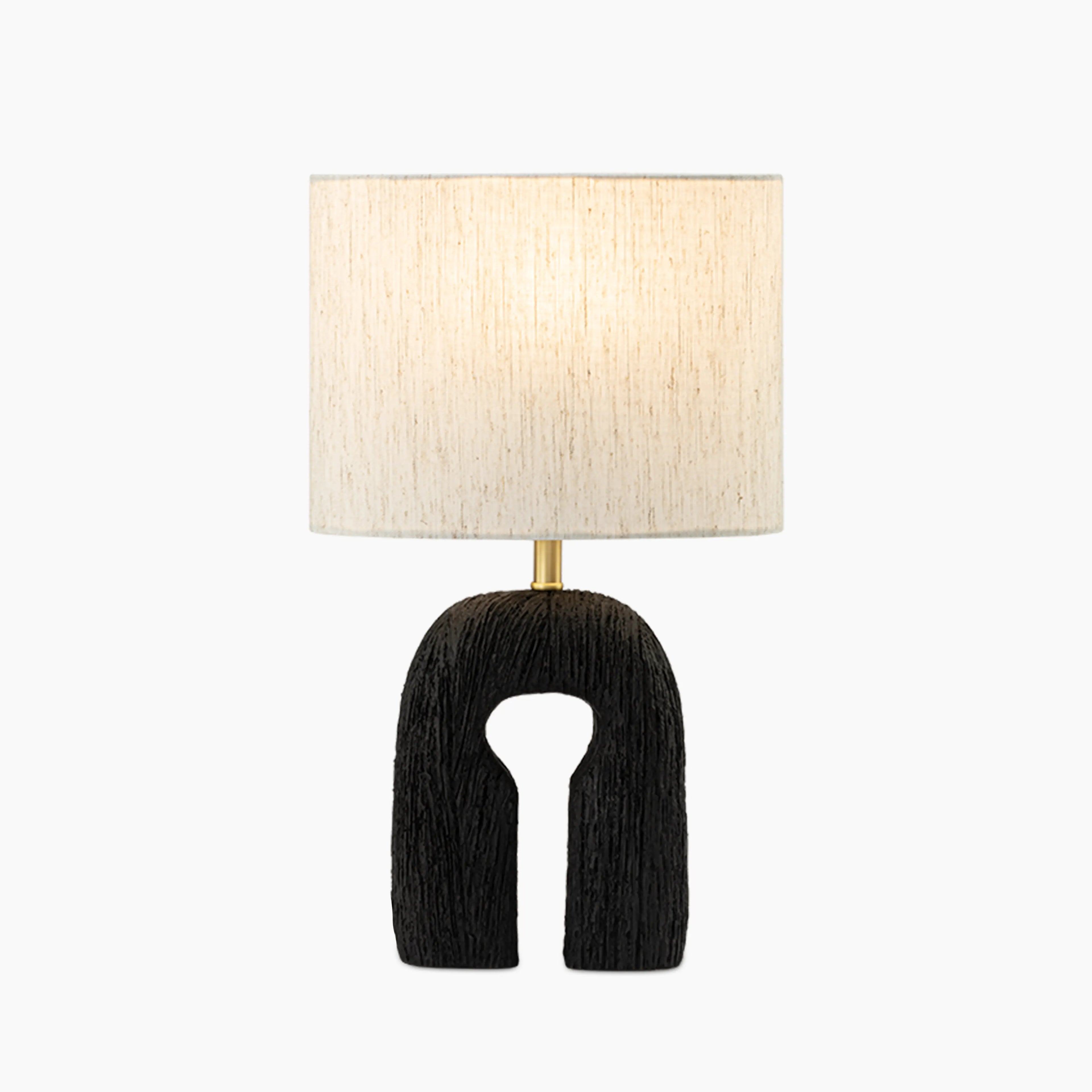 Ashby Table Lamp | Natural Linen & Black