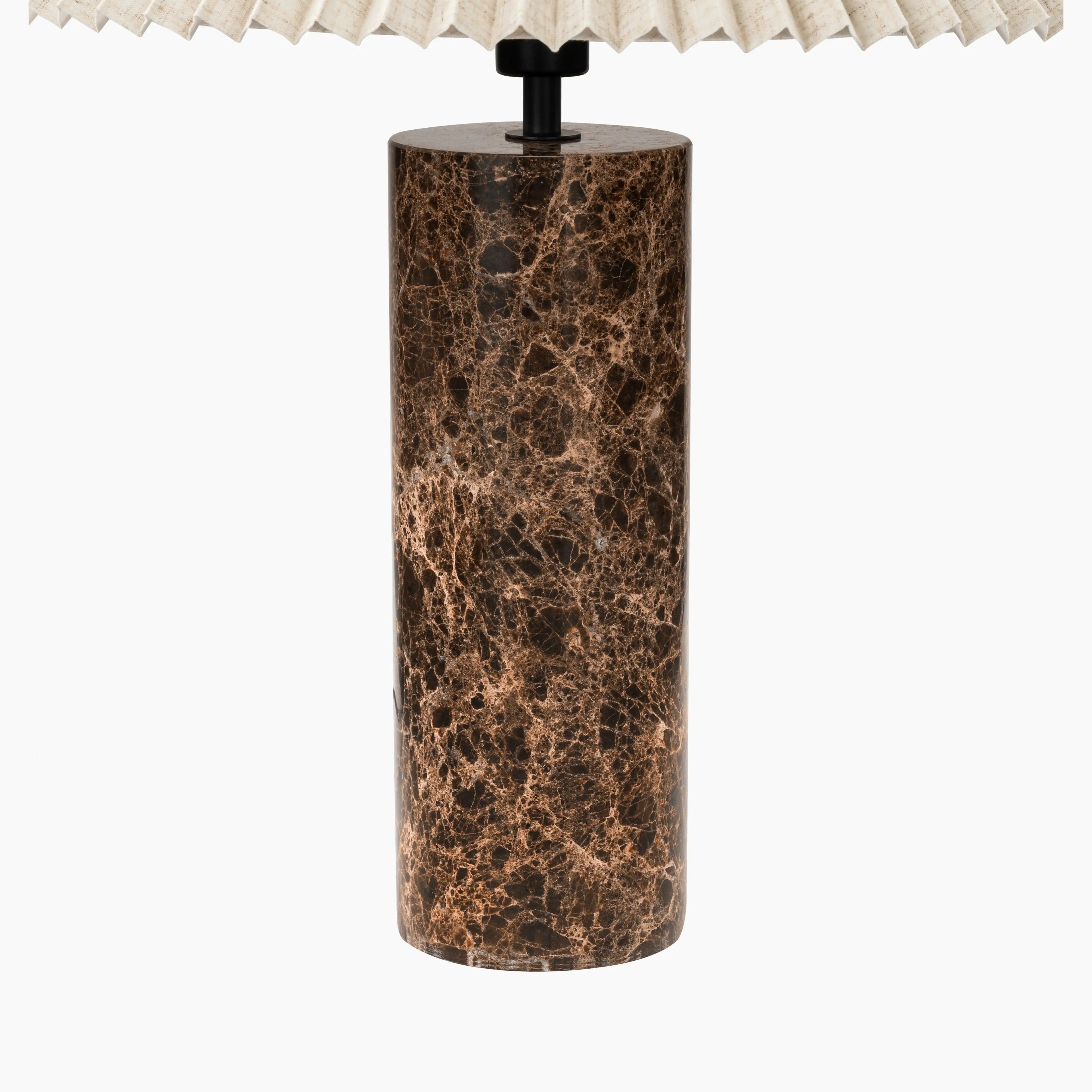 Danika Table Lamp | Natural Linen & Brown Marble
