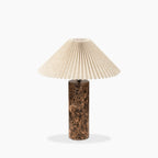 Danika Table Lamp | Natural Linen & Brown Marble