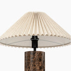 Danika Table Lamp | Natural Linen & Brown Marble