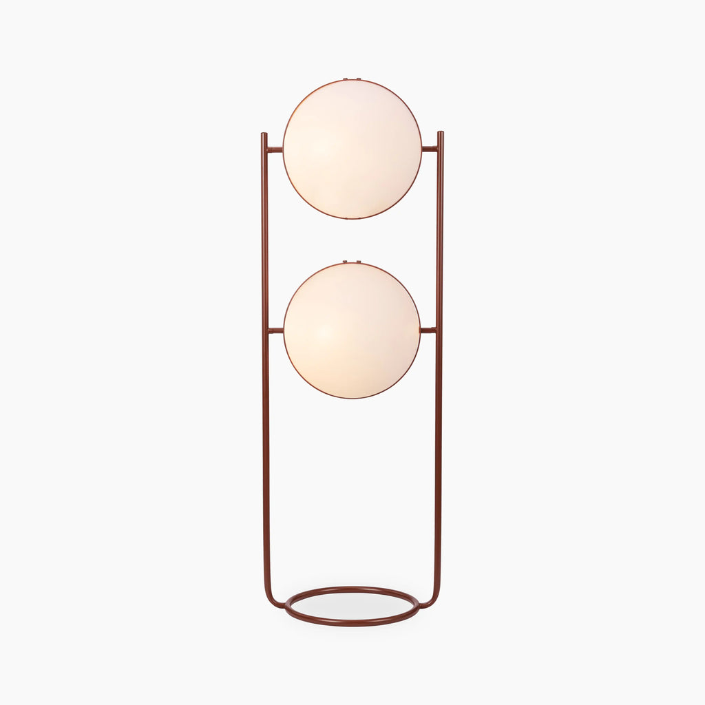 Bodie Floor Lamp | Opaque & Rust Red