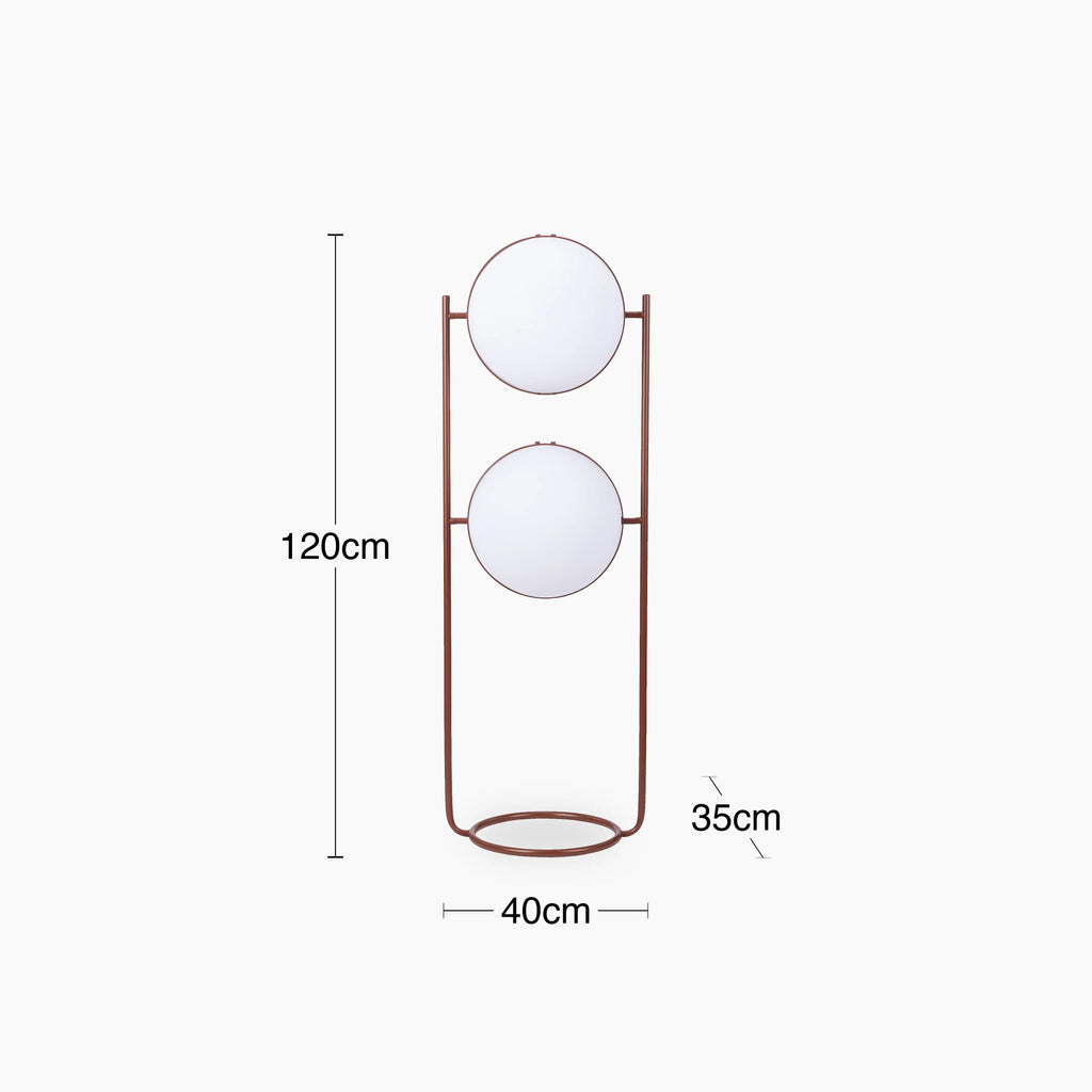 Bodie Floor Lamp | Opaque & Rust Red