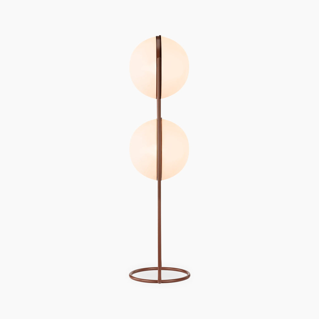 Bodie Floor Lamp | Opaque & Rust Red