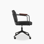 Mason Office Chair | Vintage Black Faux Leather & Black