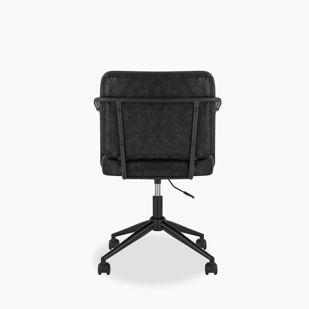 Mason Office Chair | Vintage Black Faux Leather & Black
