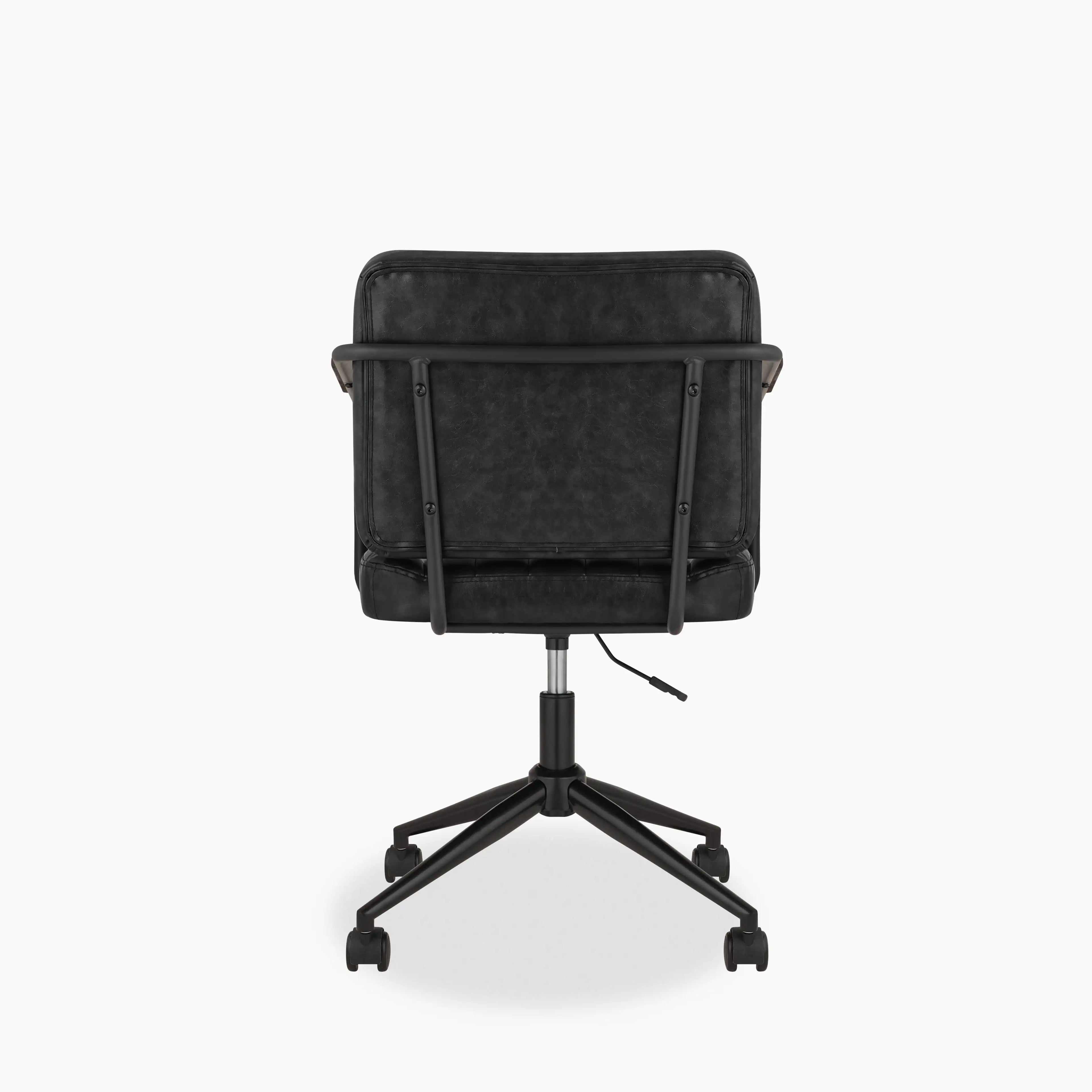 Mason Office Chair | Vintage Black Faux Leather & Black