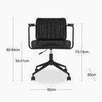 Mason Office Chair | Vintage Black Faux Leather & Black