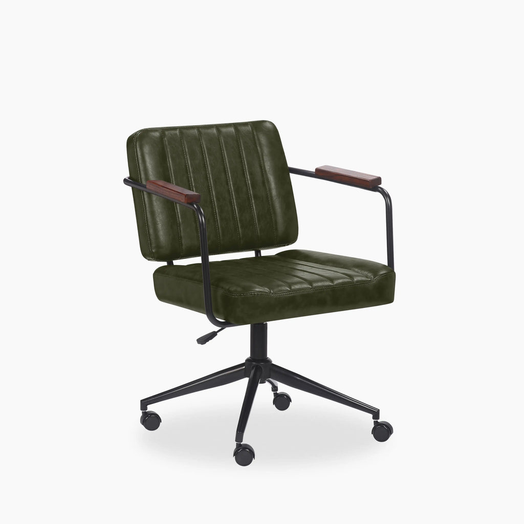 Mason Office Chair | Vintage Green Faux Leather & Black
