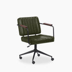 Mason Office Chair | Vintage Green Faux Leather & Black