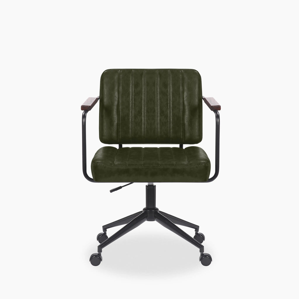 Mason Office Chair | Vintage Green Faux Leather & Black