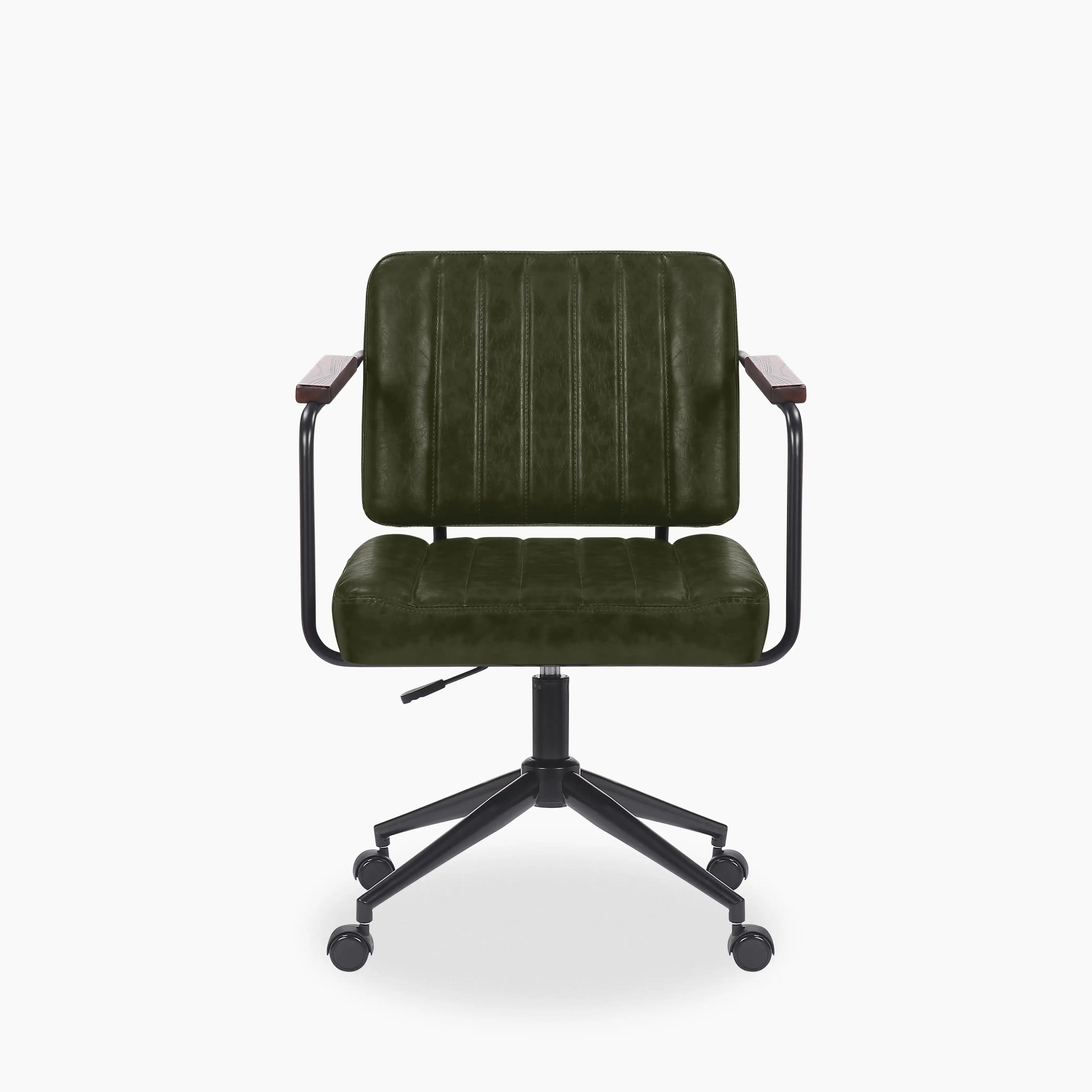 Mason Office Chair | Vintage Green Faux Leather & Black