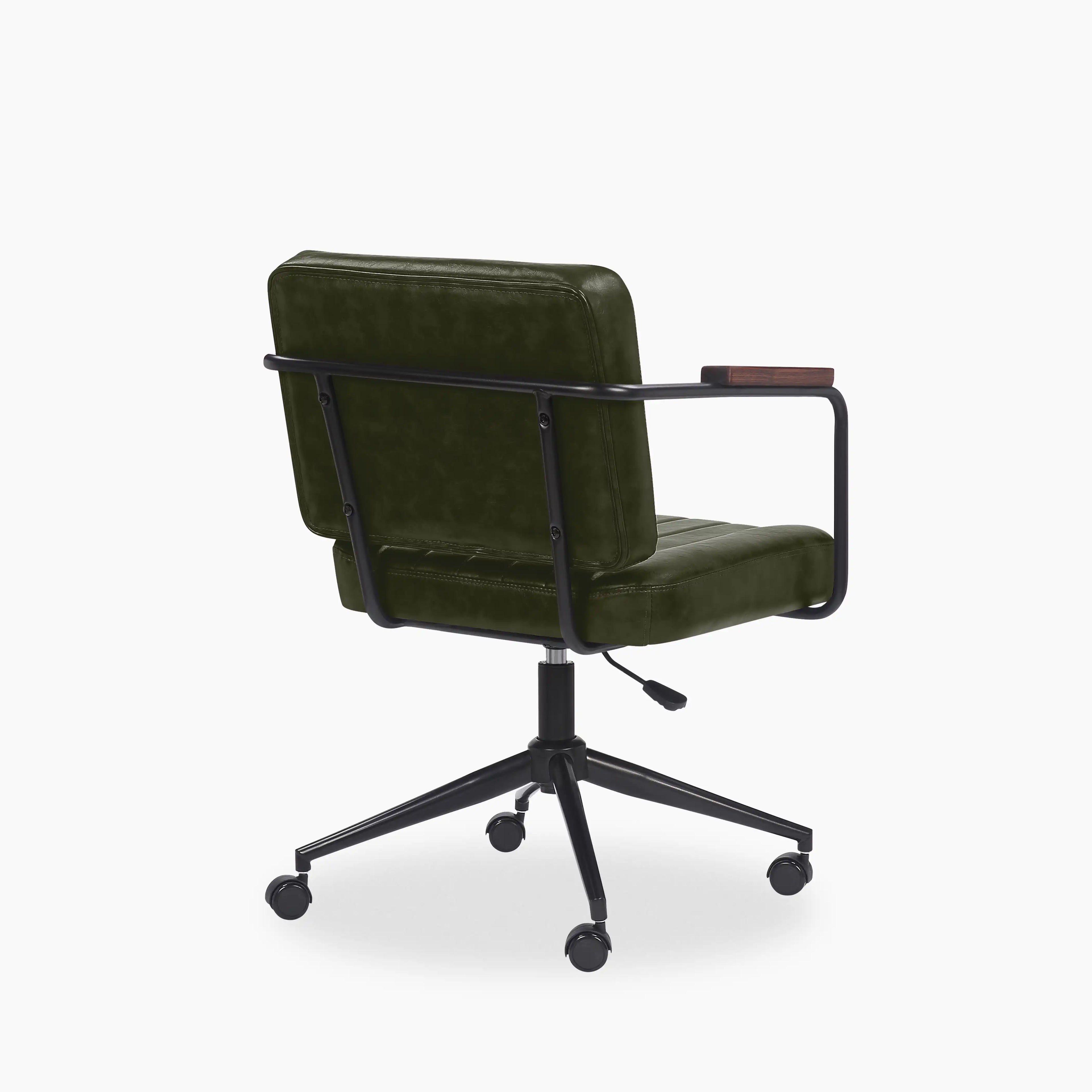 Mason Office Chair | Vintage Green Faux Leather & Black
