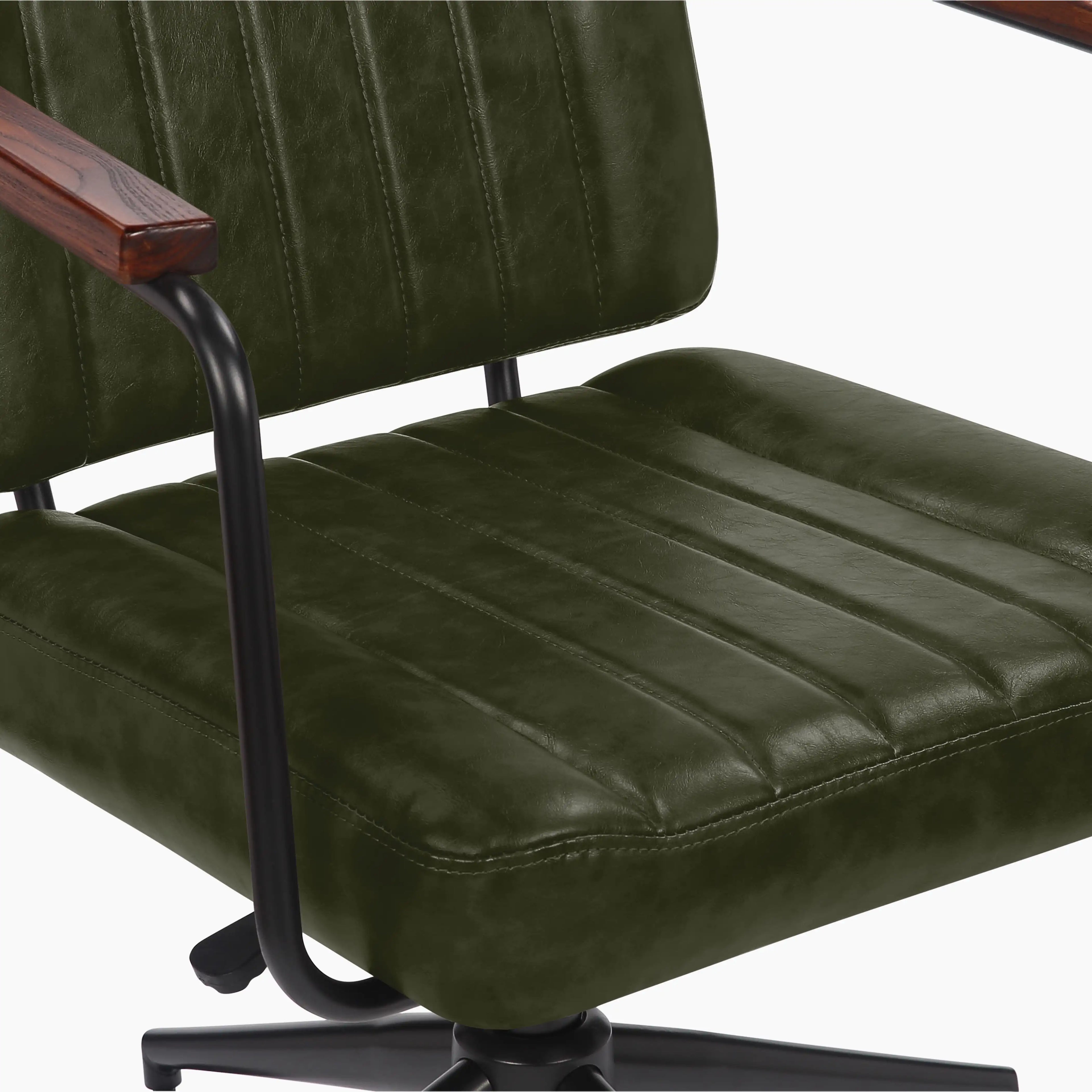 Mason Office Chair | Vintage Green Faux Leather & Black