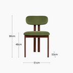 Finnley & Arbor 4 Chairs Dining Set | Walnut & Olive Green Sustainable Velvet