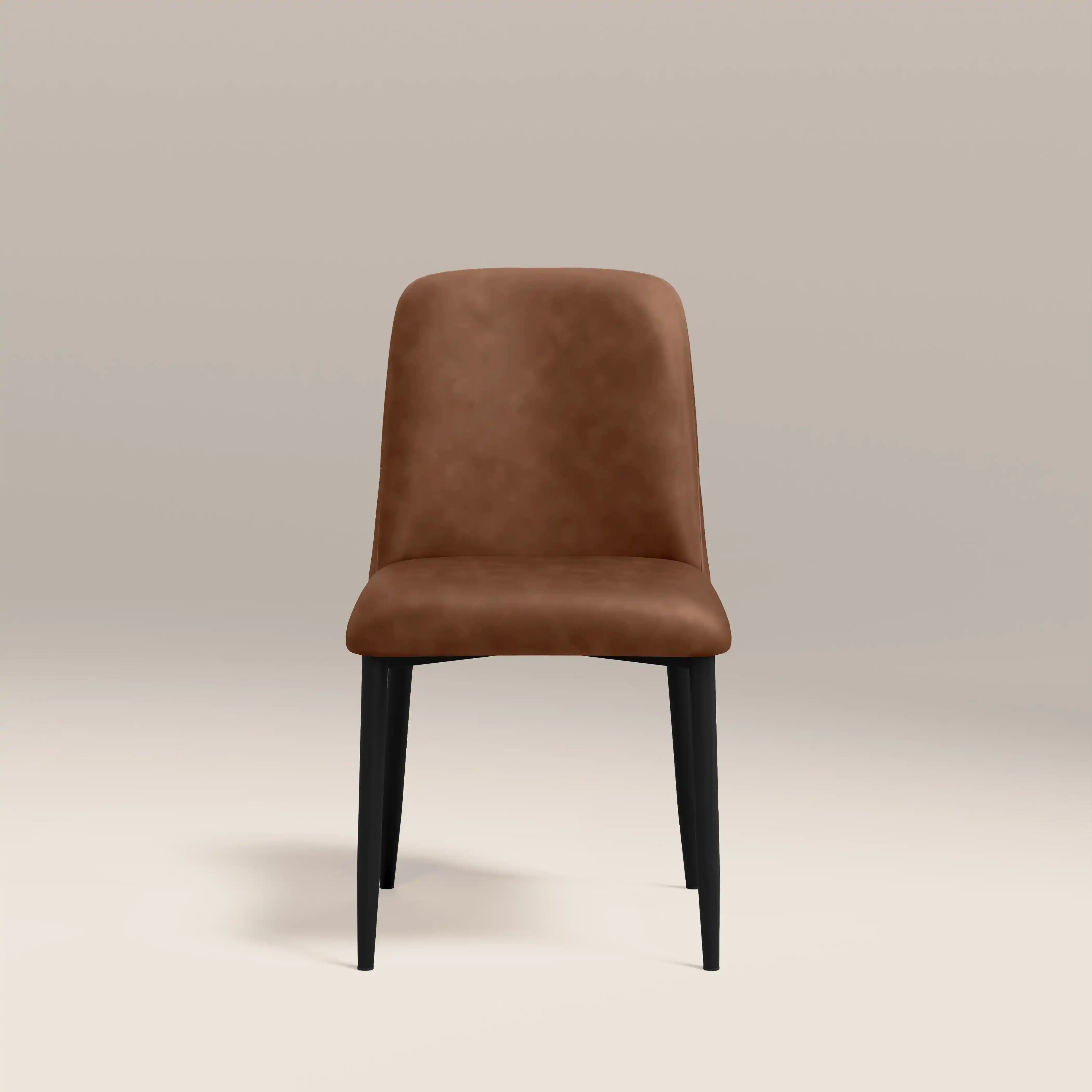 Amari Dining Chair | Vintage Tan Faux Leather & Black
