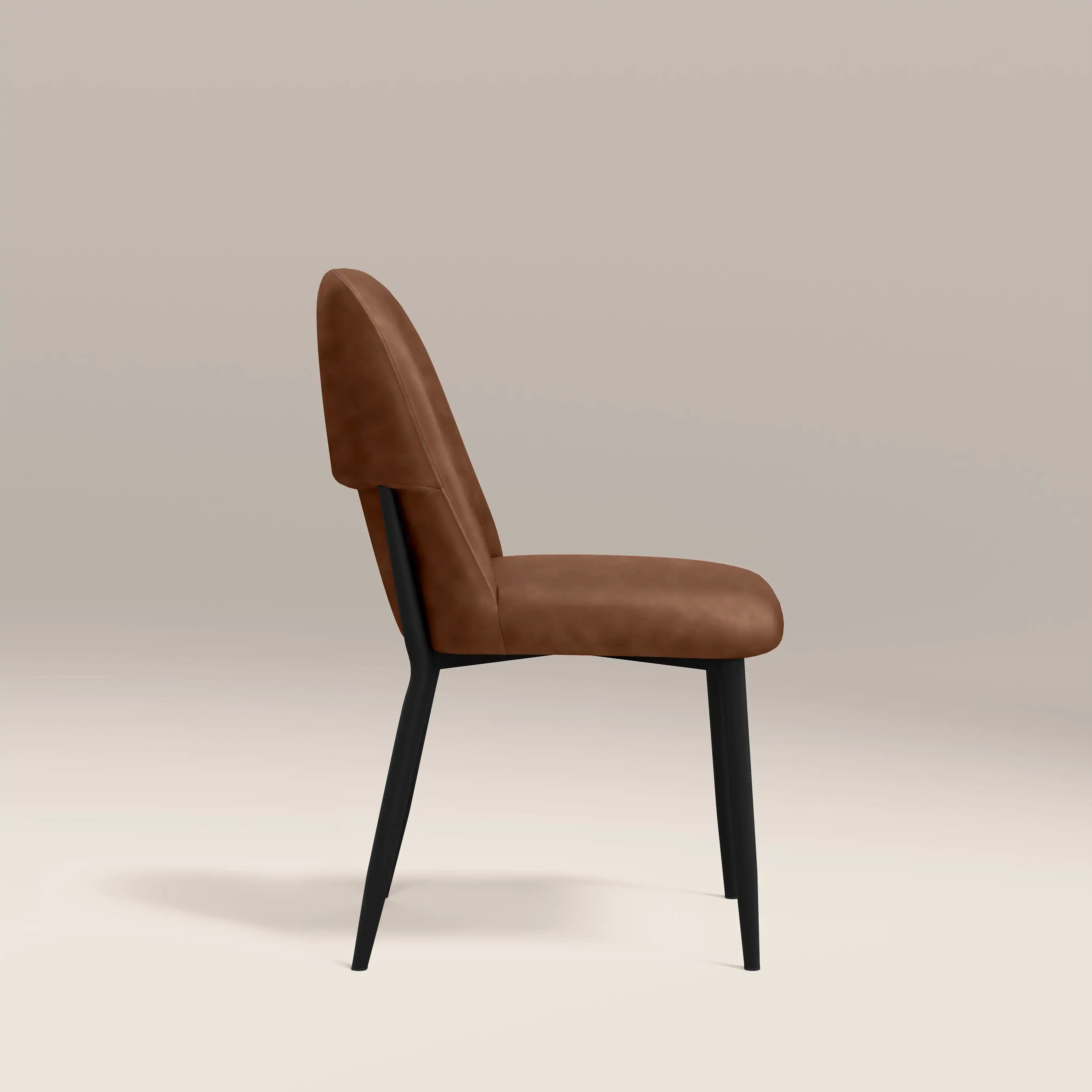 Amari Dining Chair | Vintage Tan Faux Leather & Black