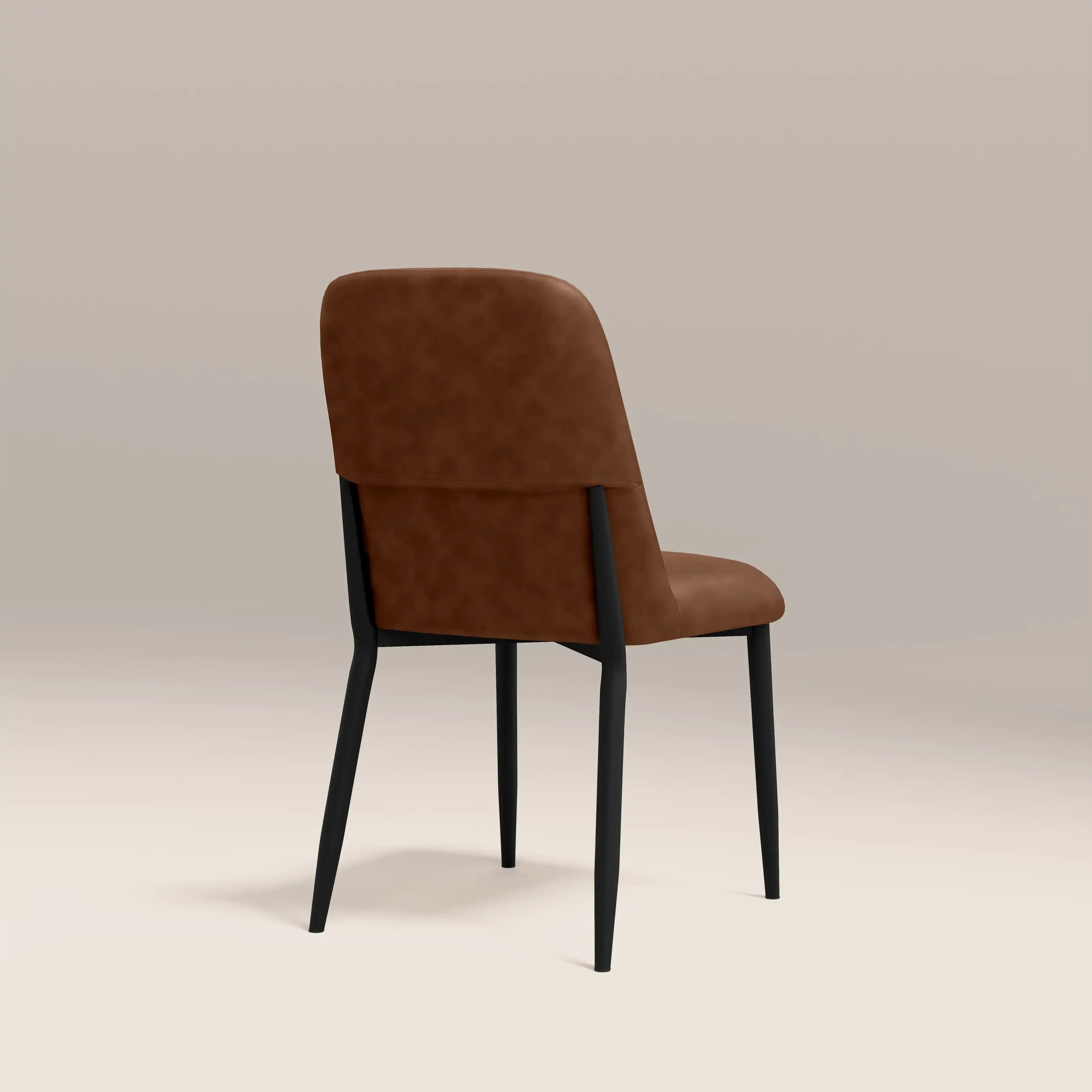 Amari Dining Chair | Vintage Tan Faux Leather & Black