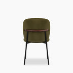 Harlow Dining Chair | Moss Green Sustainable Mohair Velvet & Black