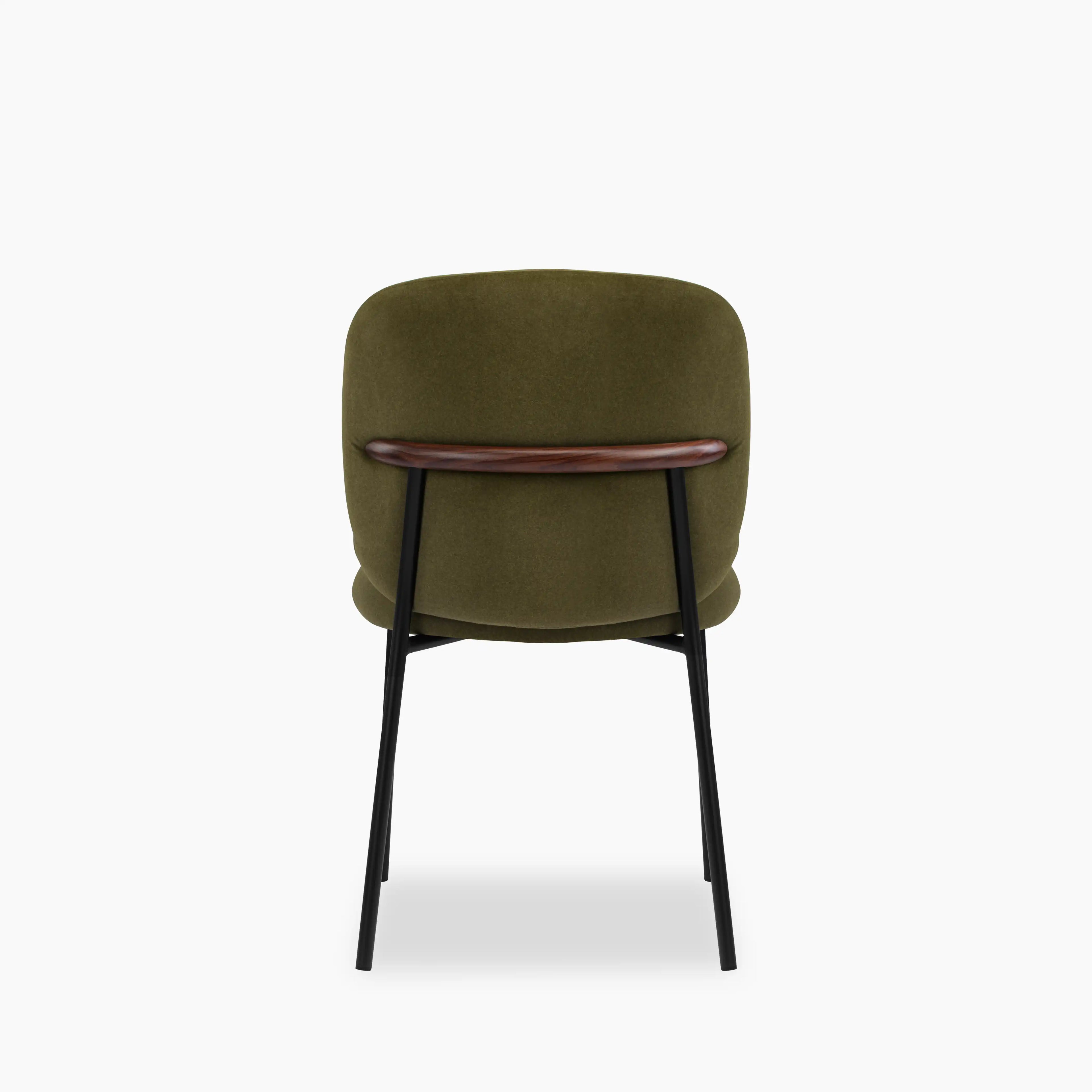Harlow Dining Chair | Moss Green Sustainable Mohair Velvet & Black