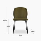 Harlow Dining Chair | Moss Green Sustainable Mohair Velvet & Black