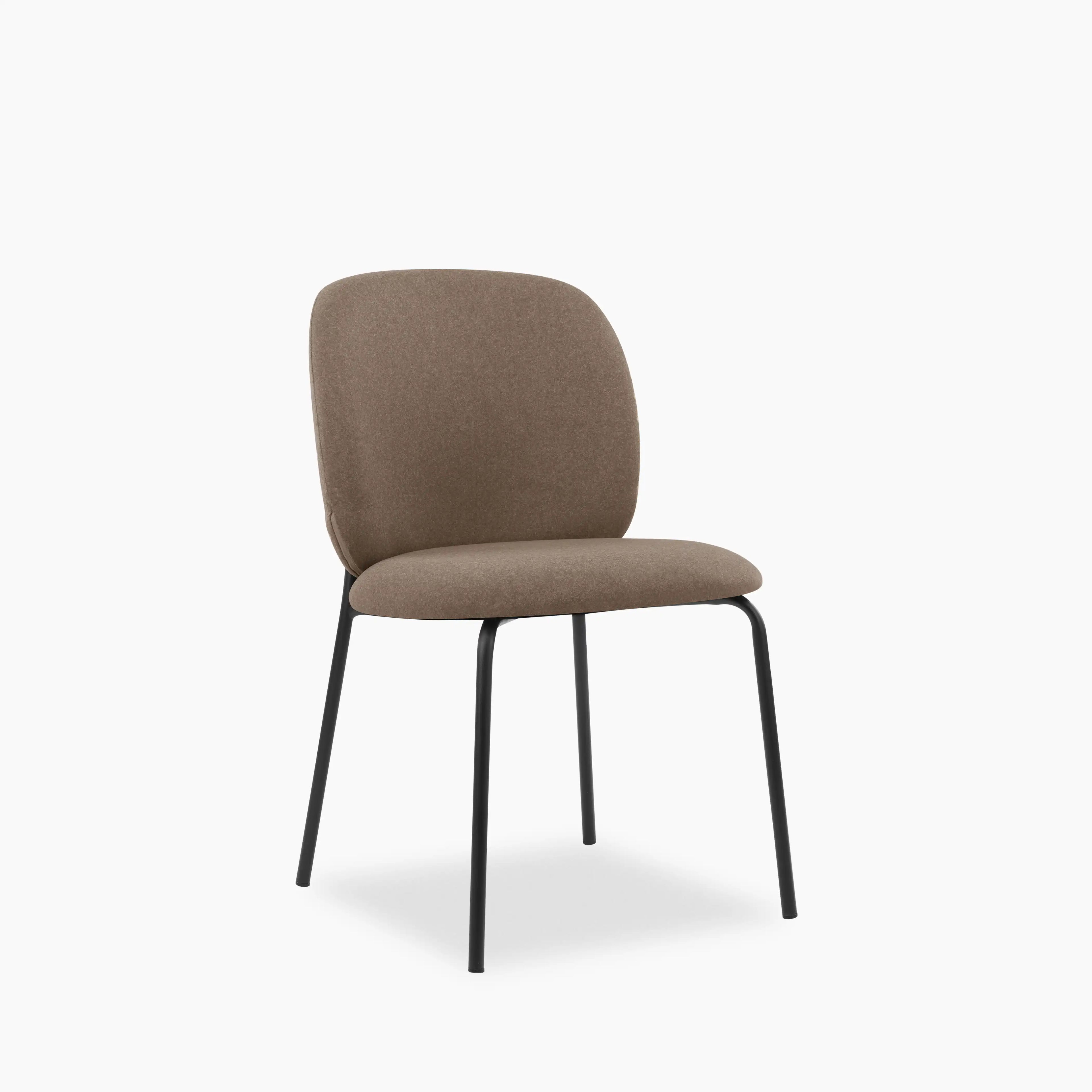 Harlow Dining Chair | Truffle Brown Sustainable Mohair Velvet & Black