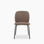 Harlow Dining Chair | Truffle Brown Sustainable Mohair Velvet & Black