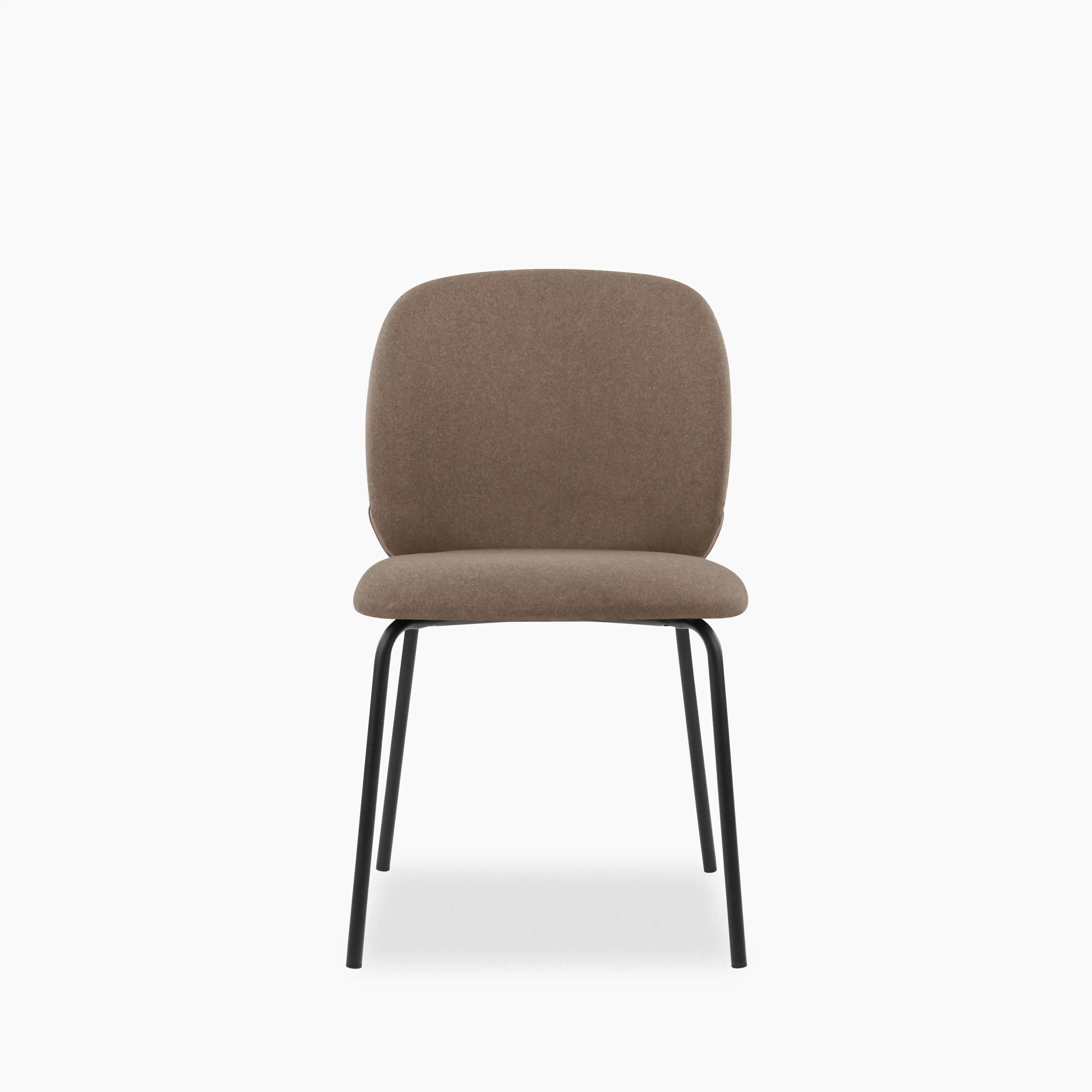 Harlow Dining Chair | Truffle Brown Sustainable Mohair Velvet & Black