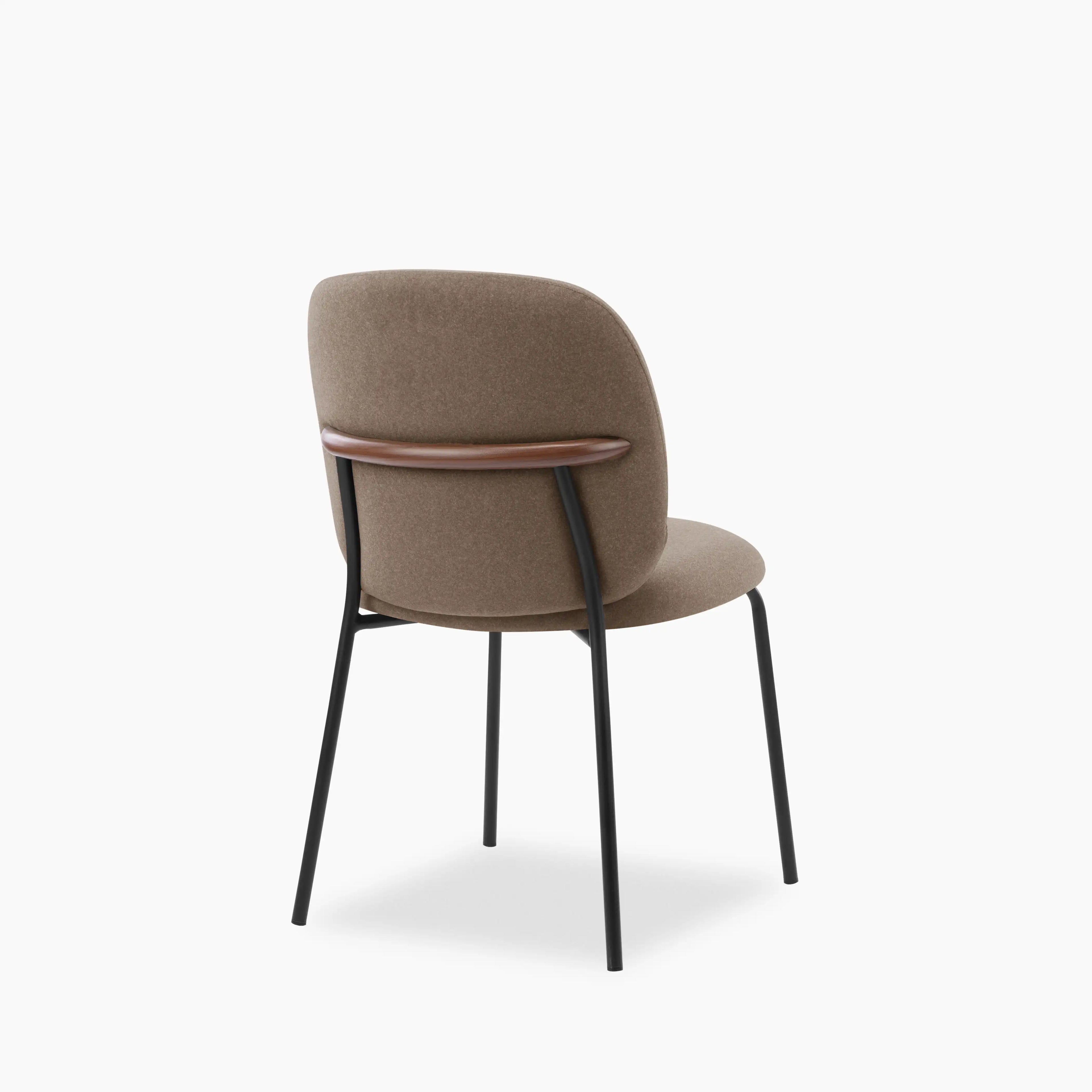 Harlow Dining Chair | Truffle Brown Sustainable Mohair Velvet & Black