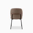 Harlow Dining Chair | Truffle Brown Sustainable Mohair Velvet & Black