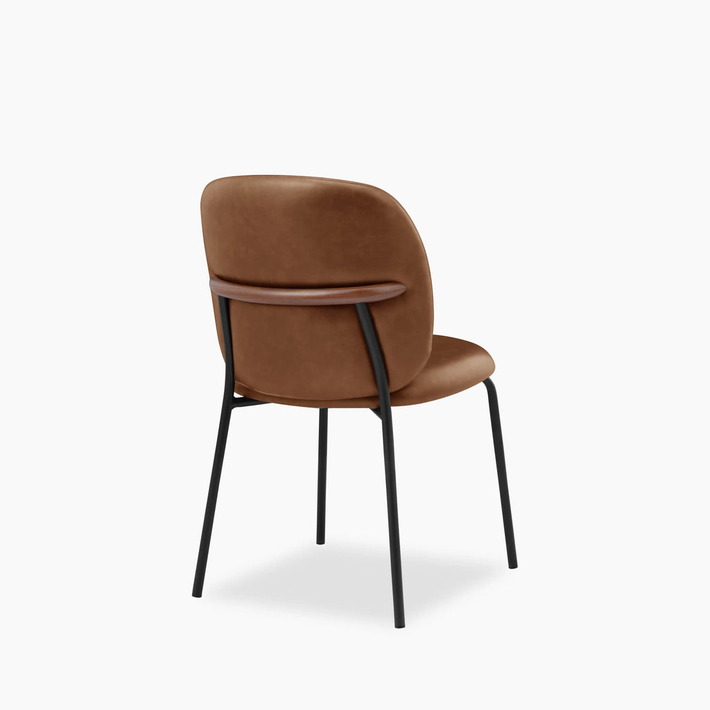 Harlow Dining Chair | Vintage Tan Faux Leather & Black