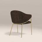 Luca Carver Dining Chair | Speckled Espresso Boucle & Brass