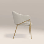 Luca Carver Dining Chair | Speckled Stone Sustainable Boucle & Brass
