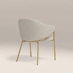 Luca Carver Dining Chair | Speckled Stone Sustainable Boucle & Brass