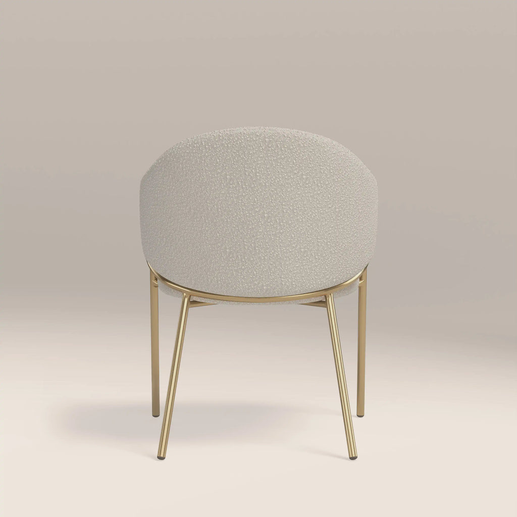 Luca Carver Dining Chair | Speckled Stone Sustainable Boucle & Brass