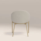 Luca Carver Dining Chair | Speckled Stone Sustainable Boucle & Brass