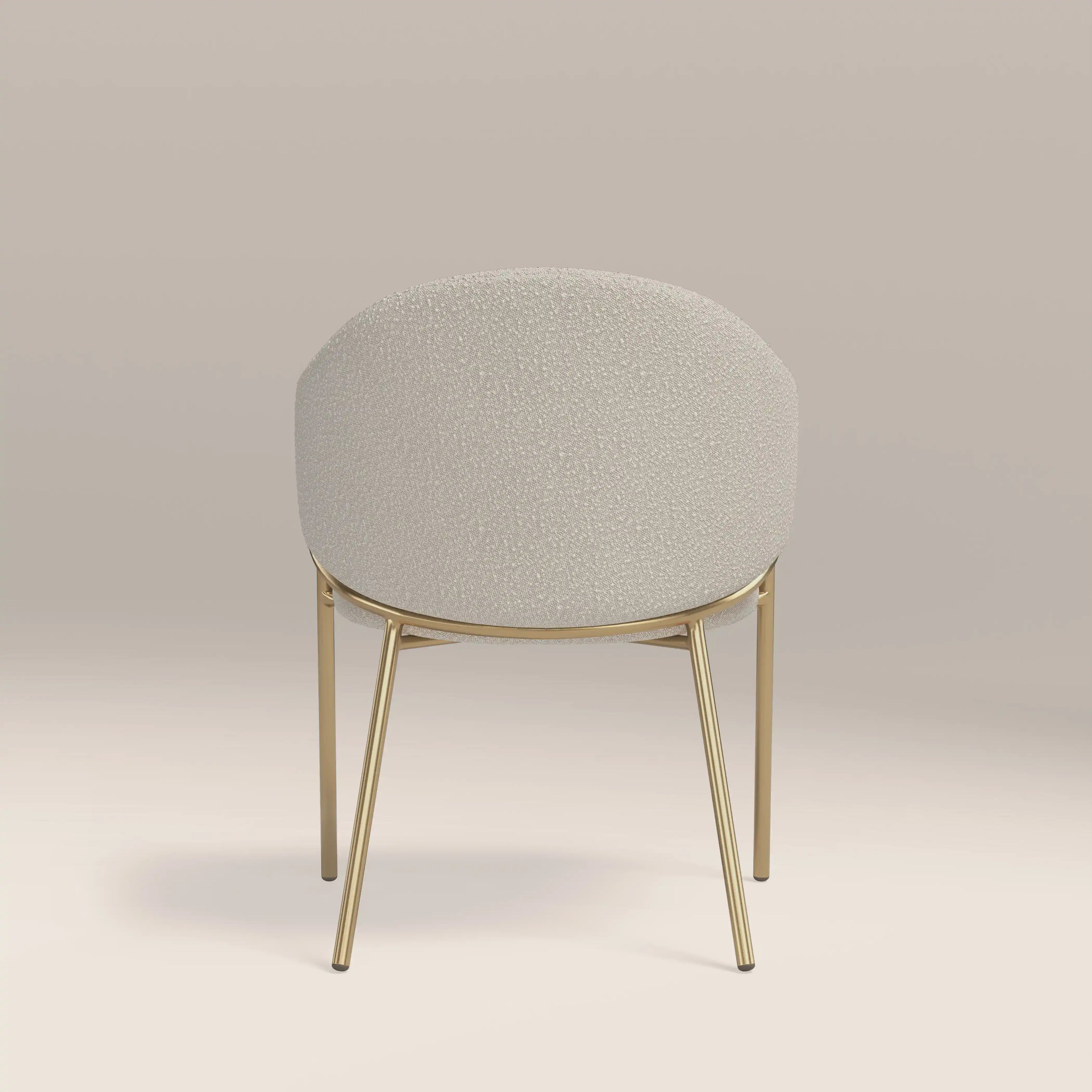 Luca Carver Dining Chair | Speckled Stone Sustainable Boucle & Brass