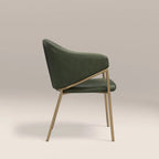 Luca Carver Dining Chair | Vintage Green  Faux Leather & Brass