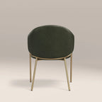 Luca Carver Dining Chair | Vintage Green  Faux Leather & Brass