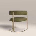 Juliana Carver Dining Chair | Moss Green Sustainable Mohair Velvet & Brass