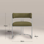 Juliana Carver Dining Chair | Moss Green Sustainable Mohair Velvet & Chrome