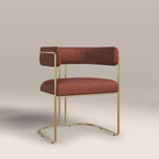 Juliana Carver Dining Chair | Rust Red Sustainable Velvet & Brass