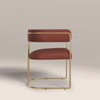 Juliana Carver Dining Chair | Rust Red Sustainable Velvet & Brass