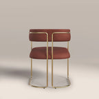 Juliana Carver Dining Chair | Rust Red Sustainable Velvet & Brass